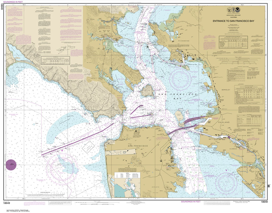 HISTORICAL NOAA Chart 18649: Entrance to San Francisco Bay