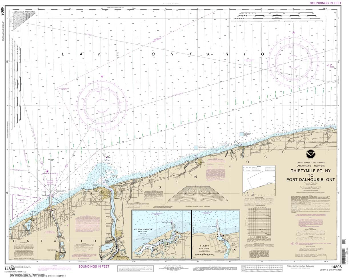 HISTORICAL NOAA Chart 14806: Thirtymile Point: N.Y.: to Port Dalhousie: Ont.