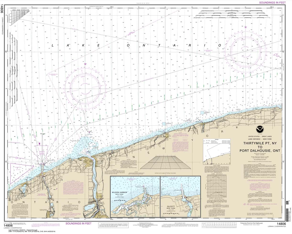 HISTORICAL NOAA Chart 14806: Thirtymile Point: N.Y.: to Port Dalhousie: Ont.