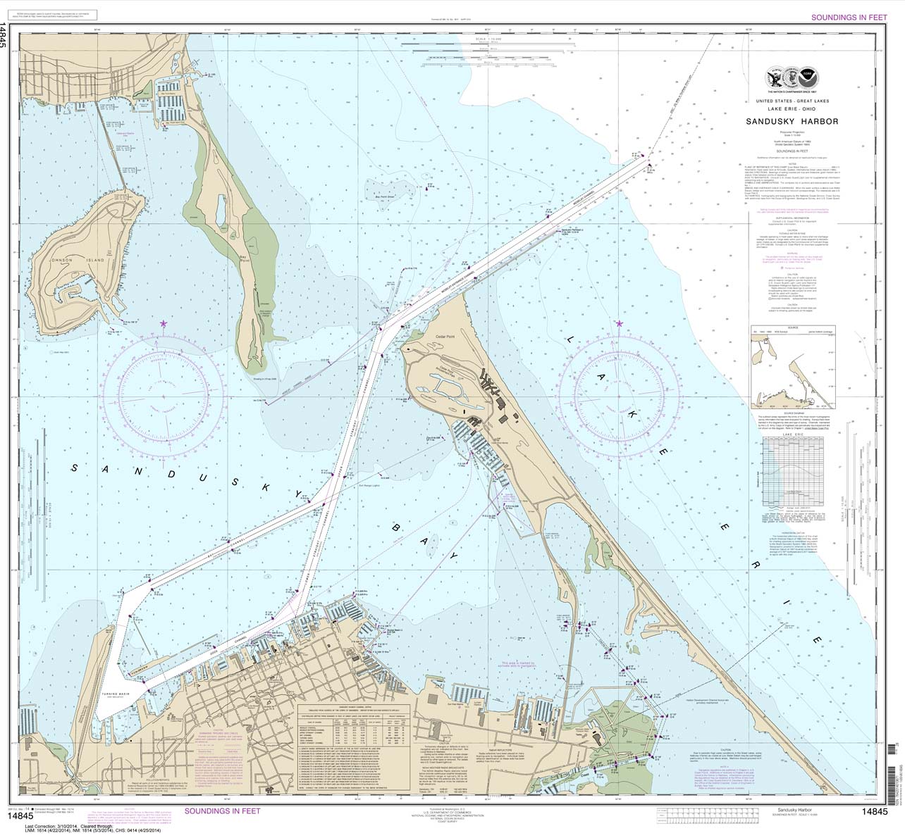 HISTORICAL NOAA Chart 14845: Sandusky Harbor