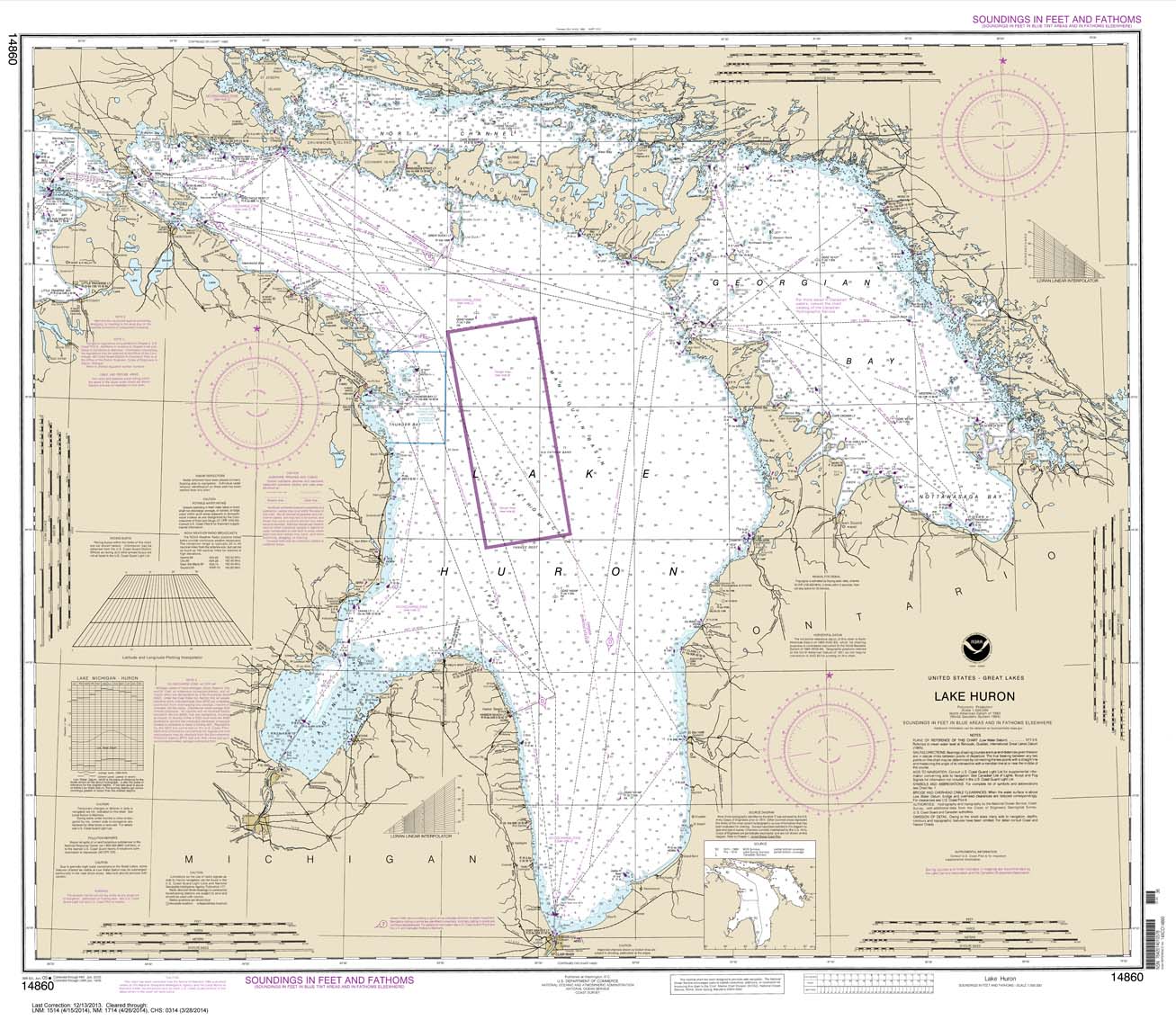 HISTORICAL NOAA Chart 14860: Lake Huron
