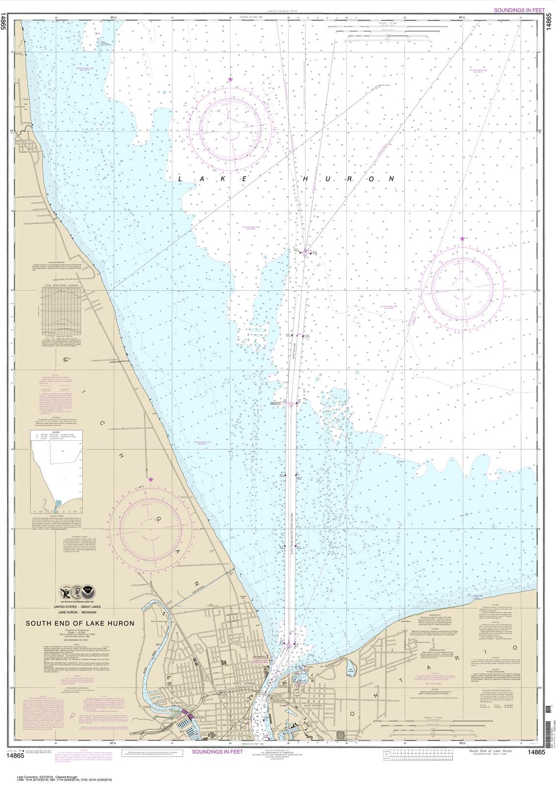 HISTORICAL NOAA Chart 14865: South End of Lake Huron