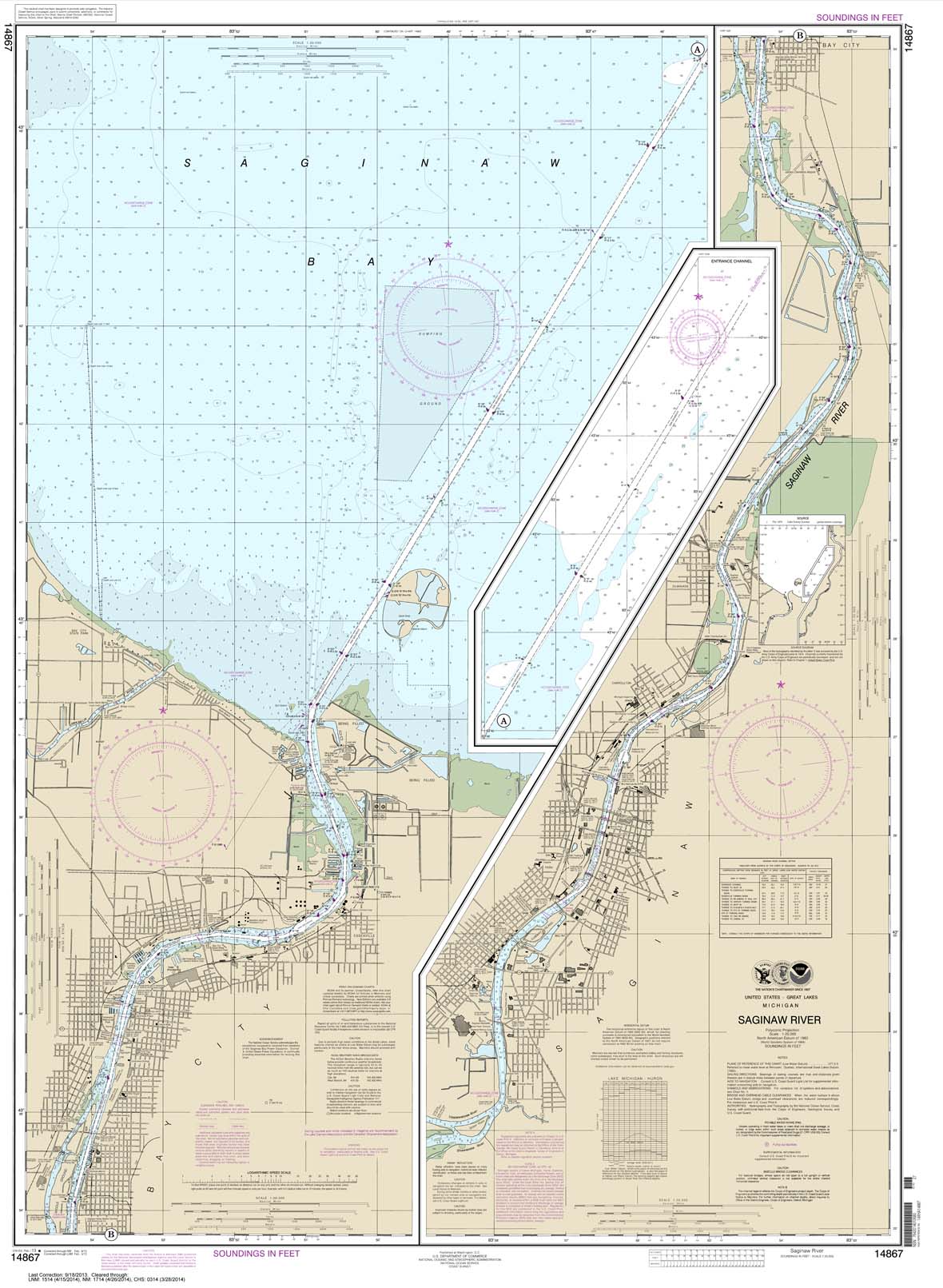 HISTORICAL NOAA Chart 14867: Saginaw River