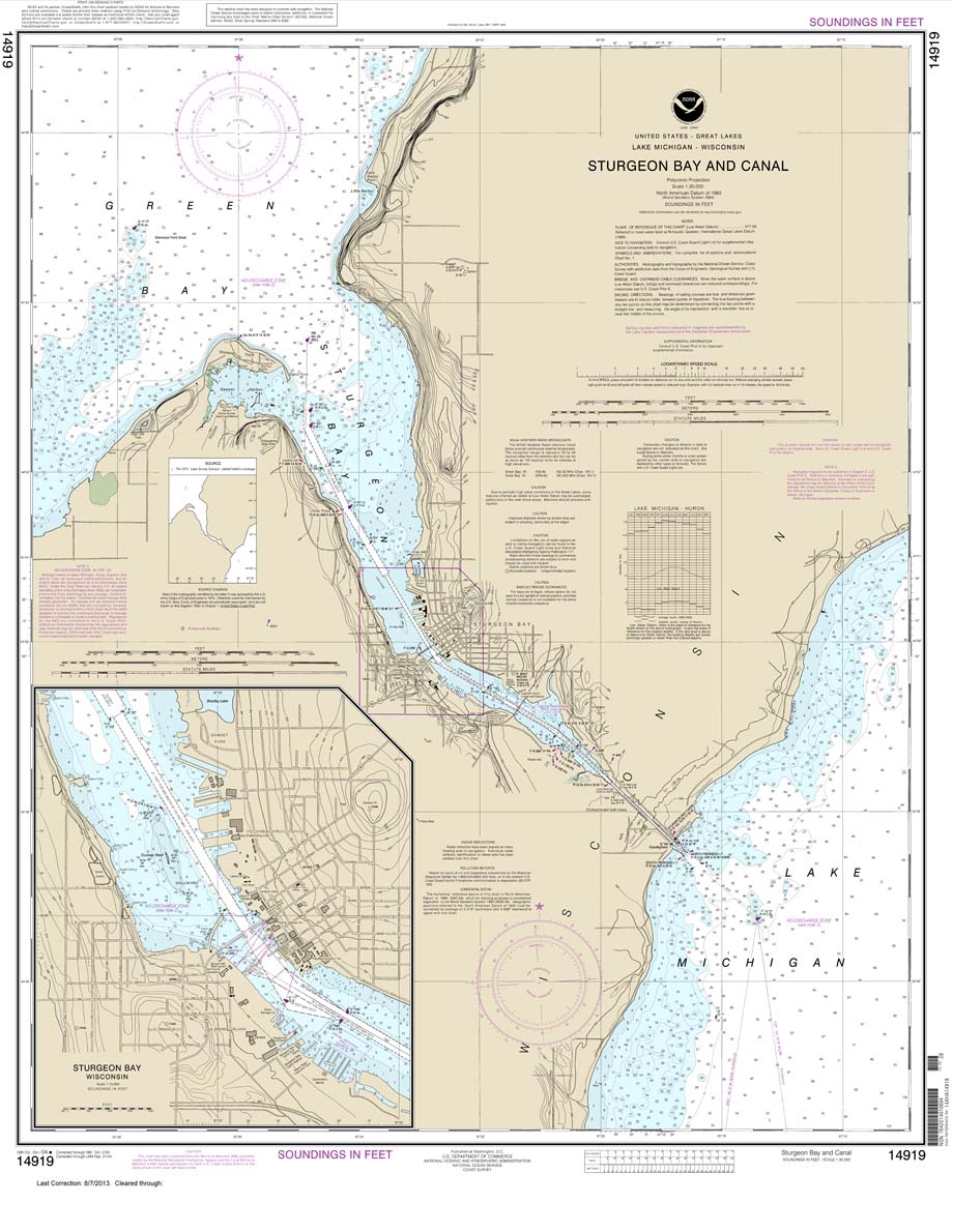 HISTORICAL NOAA Chart 14919: Sturgeon Bay and Canal;Sturgeon Bay