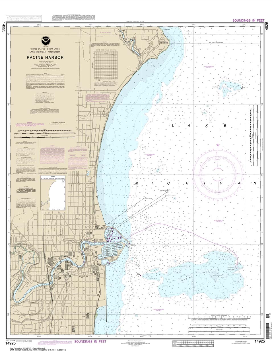 HISTORICAL NOAA Chart 14925: Racine Harbor