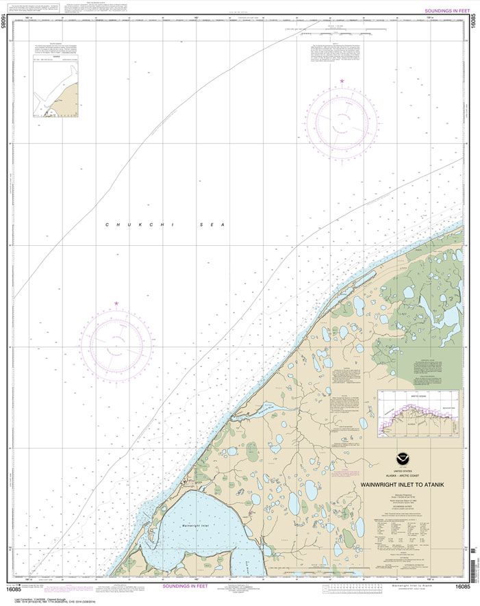 HISTORICAL NOAA Chart 16085: Wainwright Inlet to Atainik