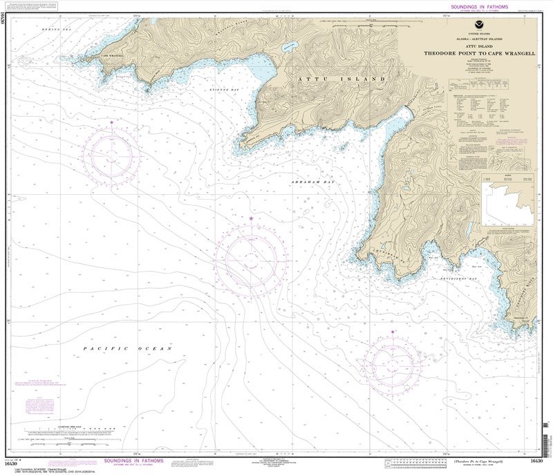 HISTORICAL NOAA Chart 16430: Attu Island Theodore Pt. to Cape Wrangell