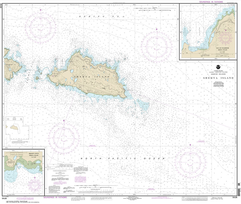 HISTORICAL NOAA Chart 16436: Shemya Island;Alcan Harbor;Skoot Cove