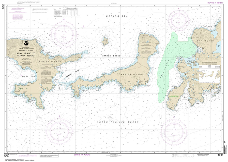 HISTORICAL NOAA Chart 16467: Adak Island to Tanaga Island