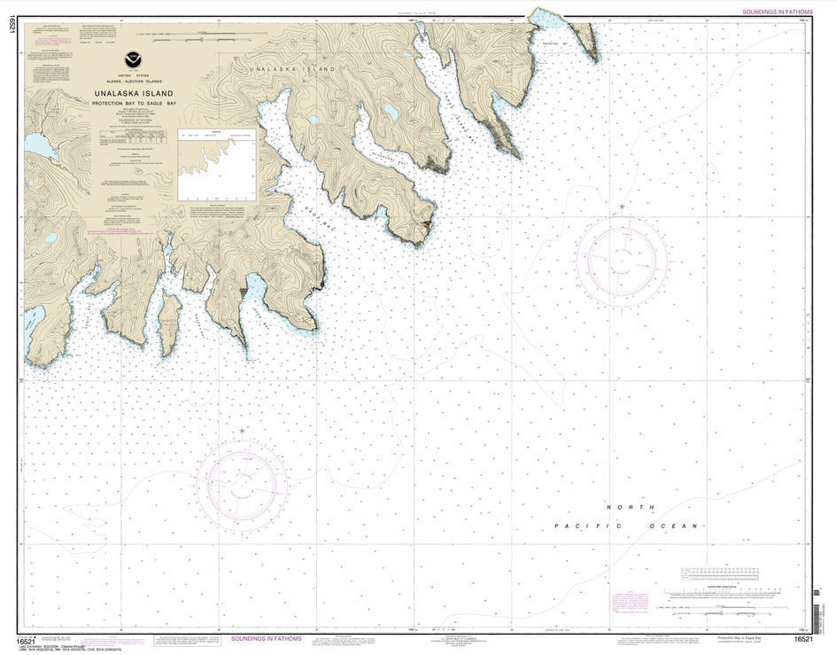 HISTORICAL NOAA Chart 16521: Unalaska Island Protection Bay to Eagle Bay