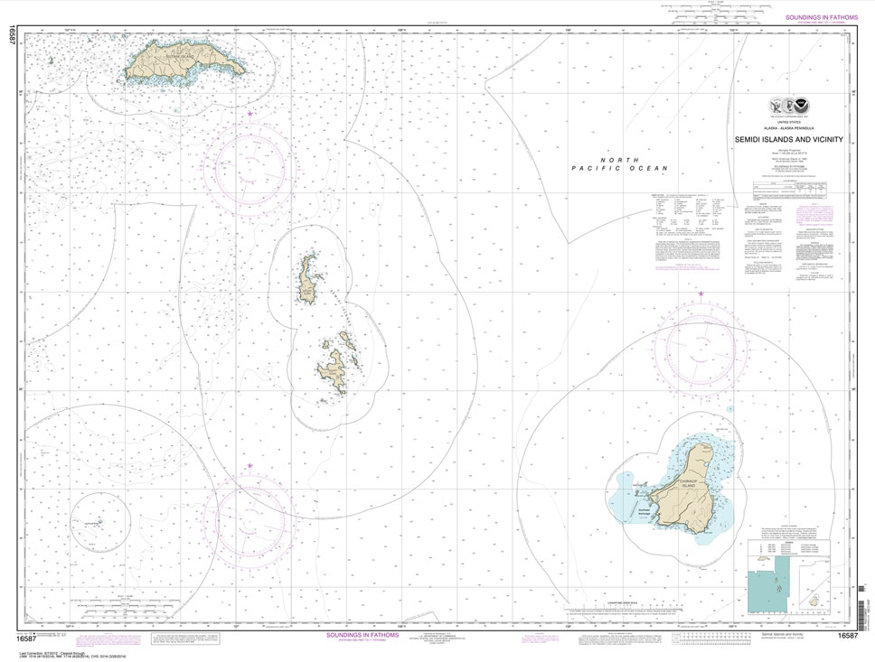 HISTORICAL NOAA Chart 16587: Semidi Islands and Vicinity
