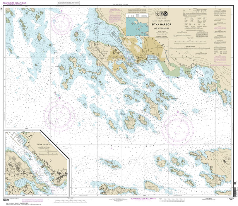 HISTORICAL NOAA Chart 17327: Sitka Harbor and approaches;Sitka Harbor