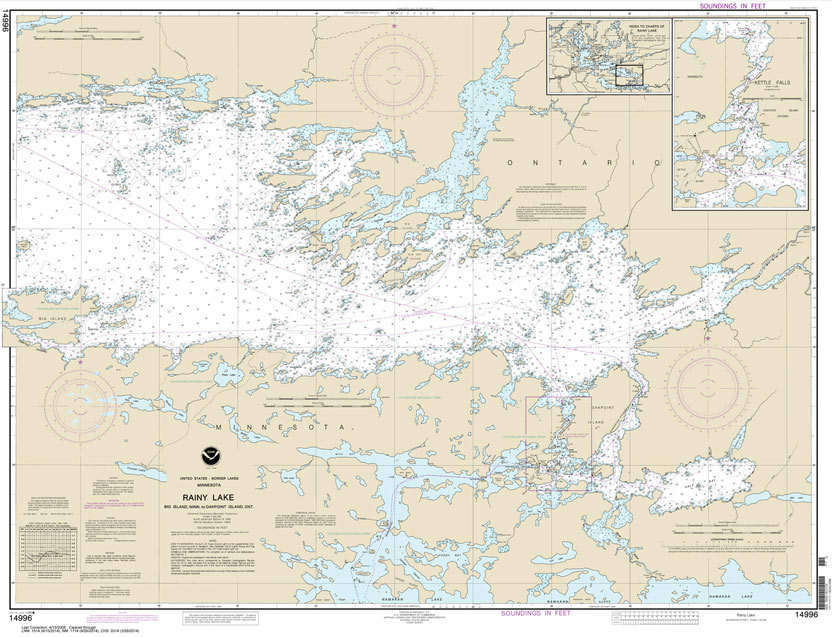 NOAA Chart 14996: Rainy Lake-Big Island: Minn.: to Oakpoint Island: Ont.;Kettle Falls