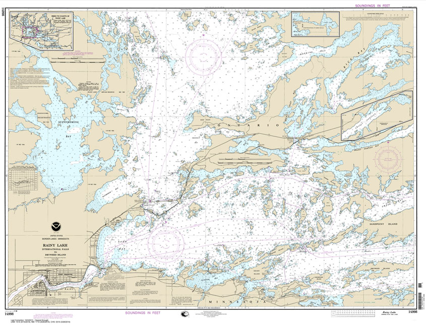 NOAA Chart 14998: Rainy Lake-International Falls to Dryweed Island