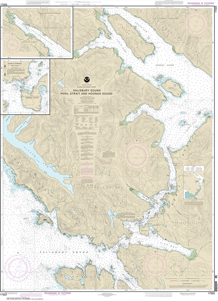 HISTORICAL NOAA Chart 17323: Salisbury Sound: Peril Strait and Hoonah Sound