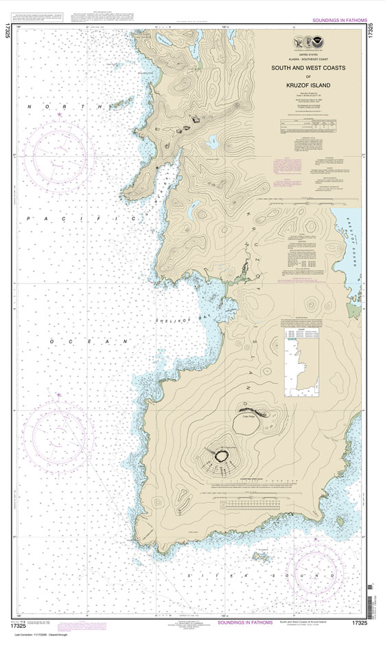 HISTORICAL NOAA Chart 17325: South and West Coasts of Kruzof Island