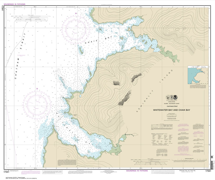 HISTORICAL NOAA Chart 17341: Whitewater Bay and Chaik Bay: Chatham Strait