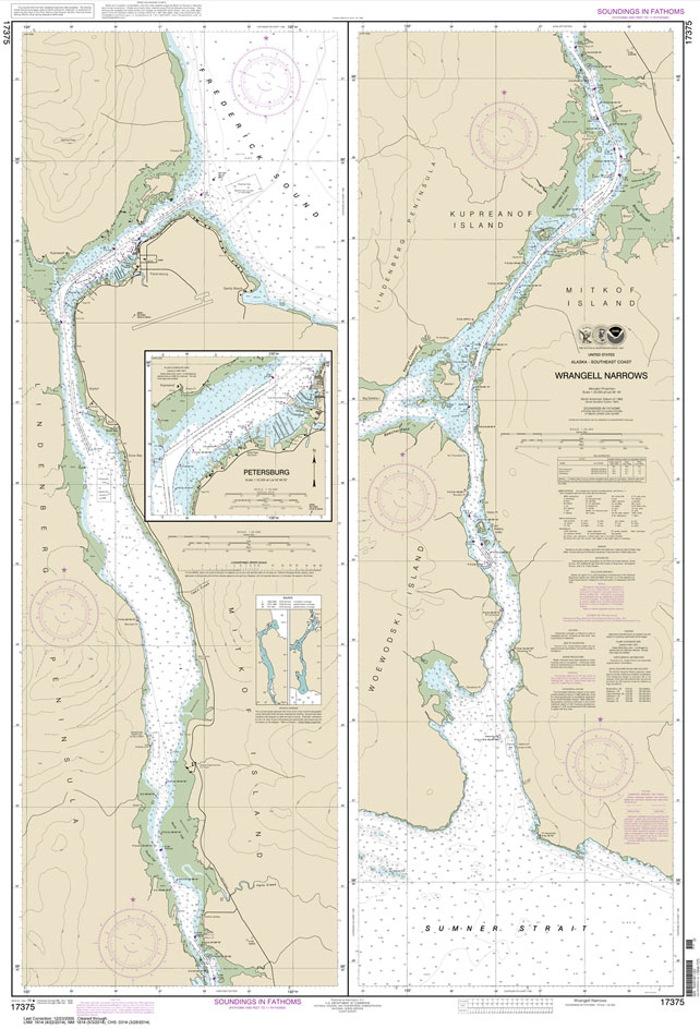 HISTORICAL NOAA Chart 17375: Wrangell Narrows;Petersburg Harbor