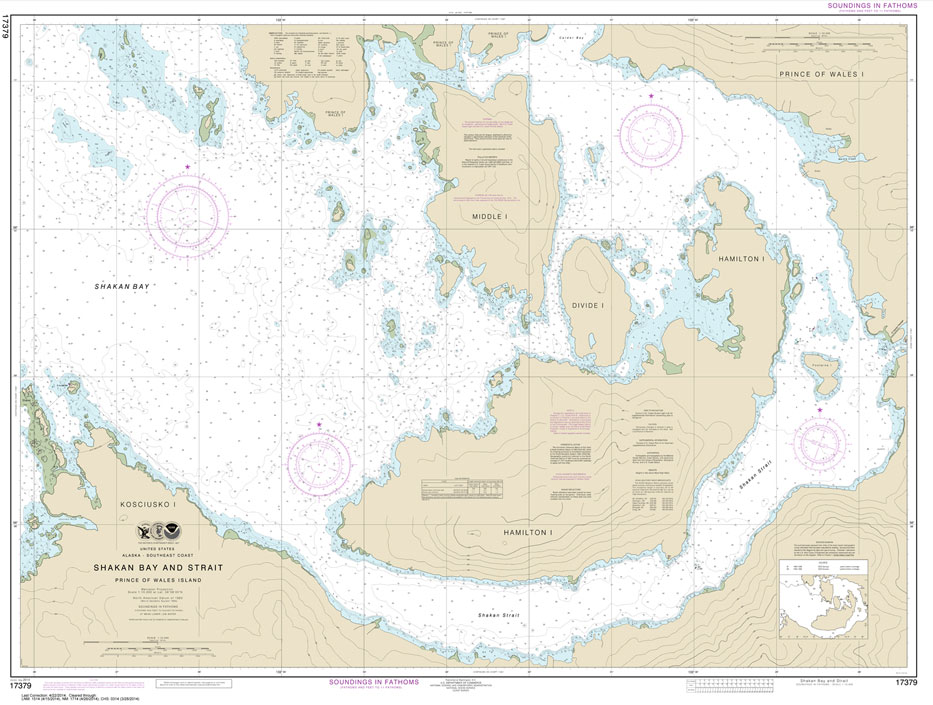 HISTORICAL NOAA Chart 17379: Shakan Bay And Strait: Alaska