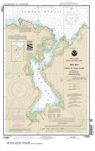 HISTORICAL NOAA Chart 17381: Red Bay: Prince of Wales Island