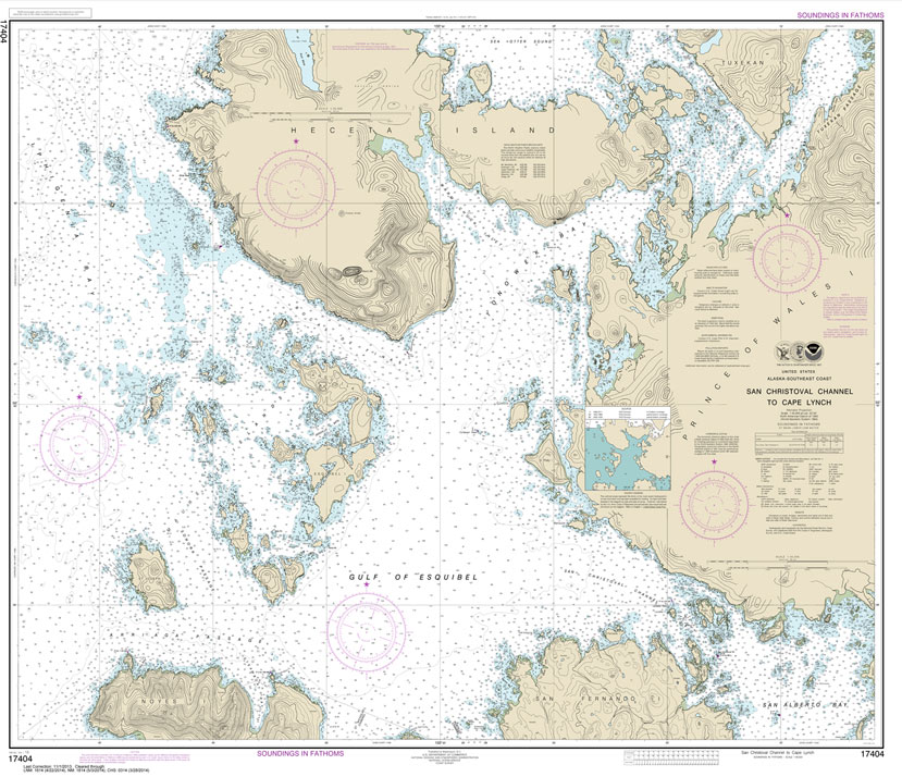 HISTORICAL NOAA Chart 17404: San Christoval Channel to Cape Lynch