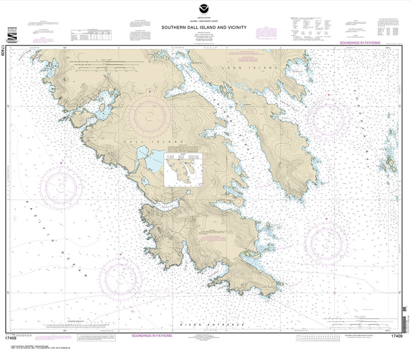 HISTORICAL NOAA Chart 17409: Southern Dall Island and vicinity