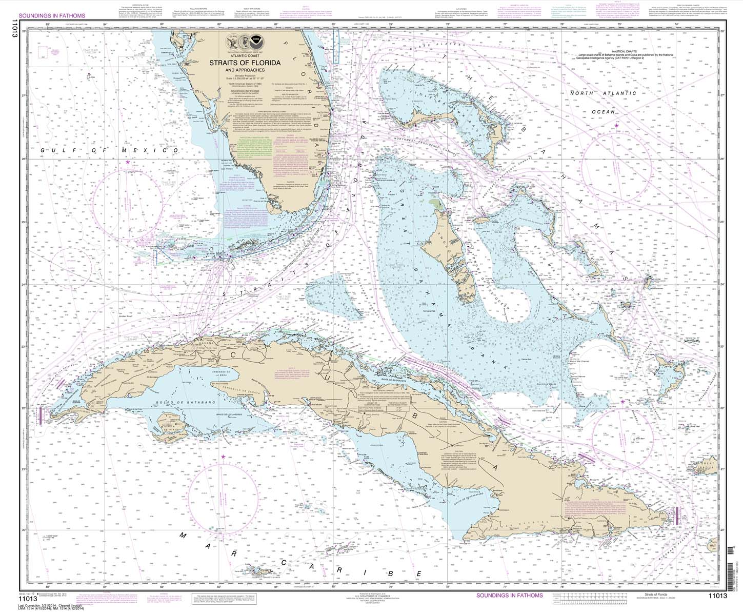 NOAA Chart 11013: Straits of Florida and Approaches