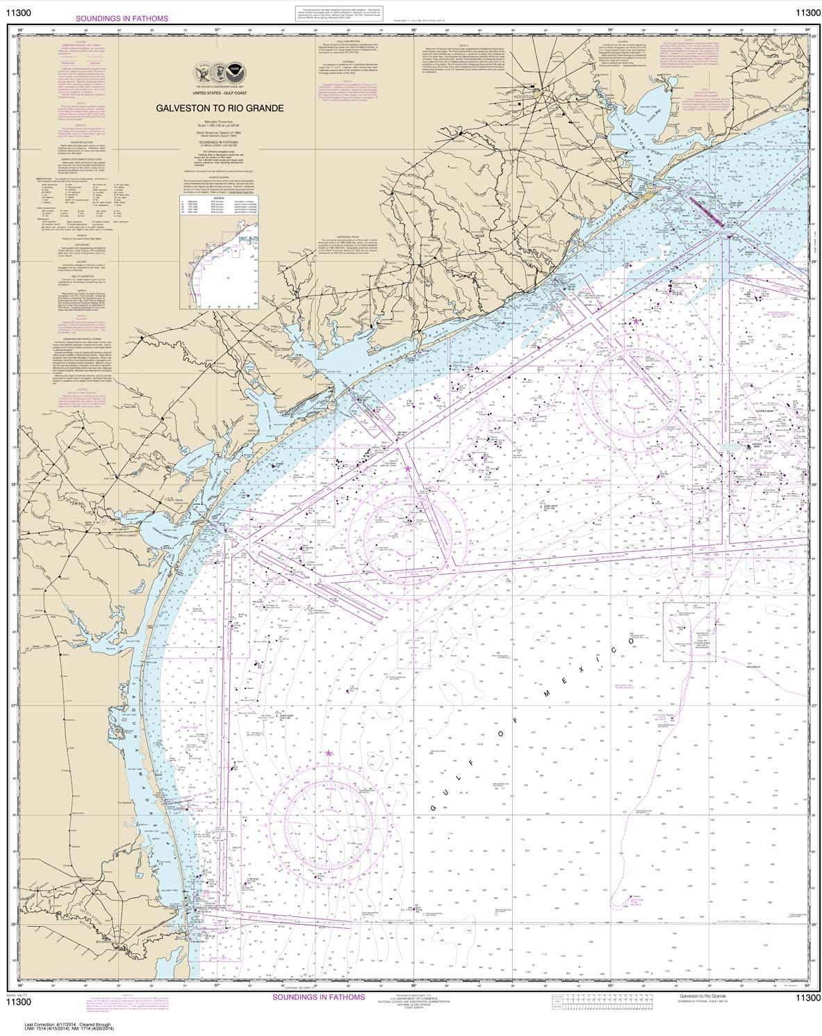 NOAA Chart 11300: Galveston to Rio Grande