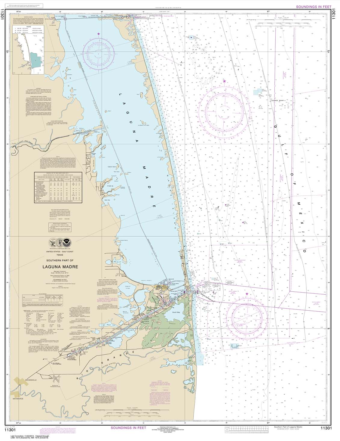 NOAA Chart 11301: Southern part of Laguna Madre