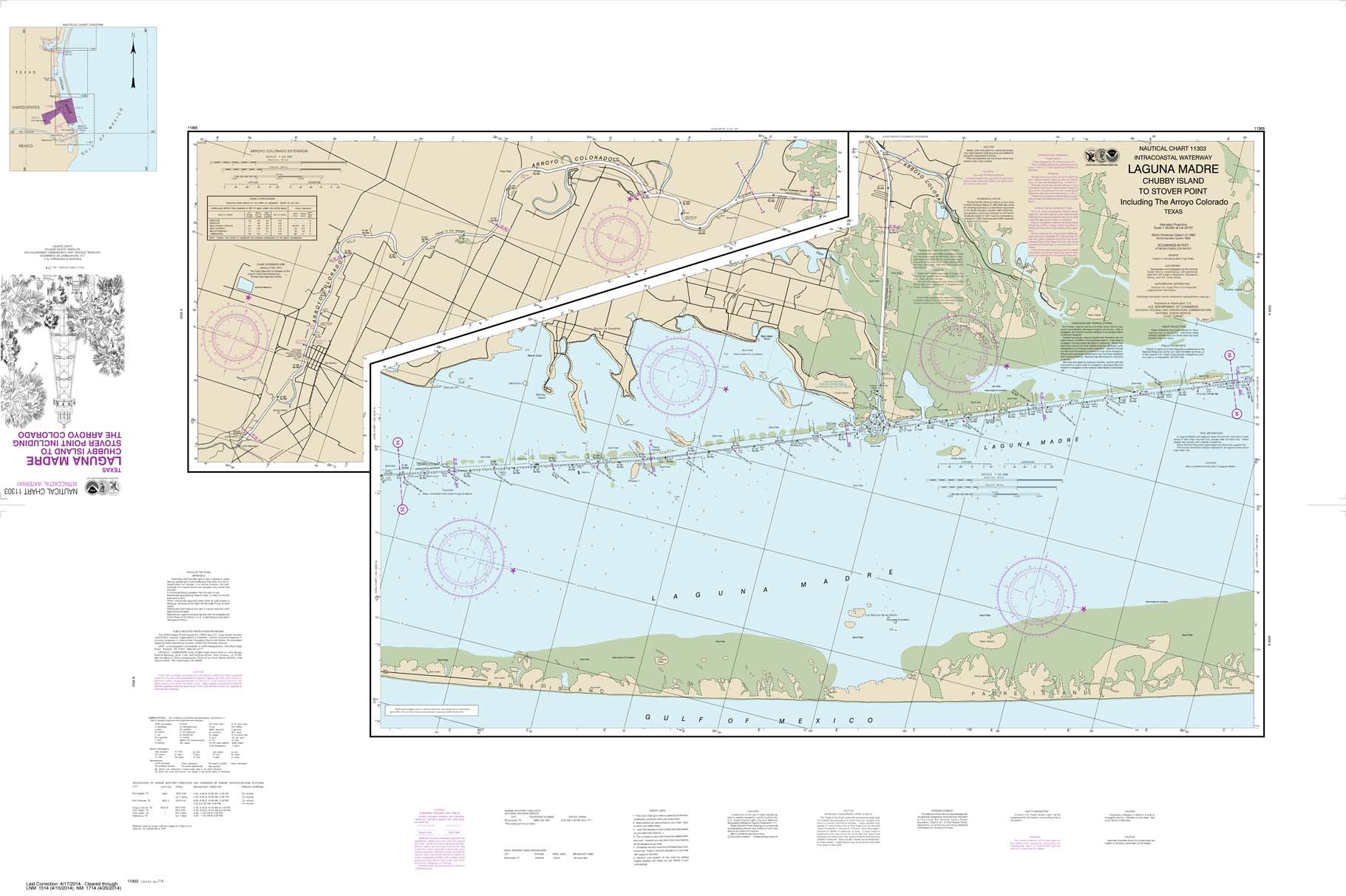 NOAA Chart 11303: Intracoastal Waterway Laguna Madre - Chubby Island to Stover Point: including The Arroyo Colorado