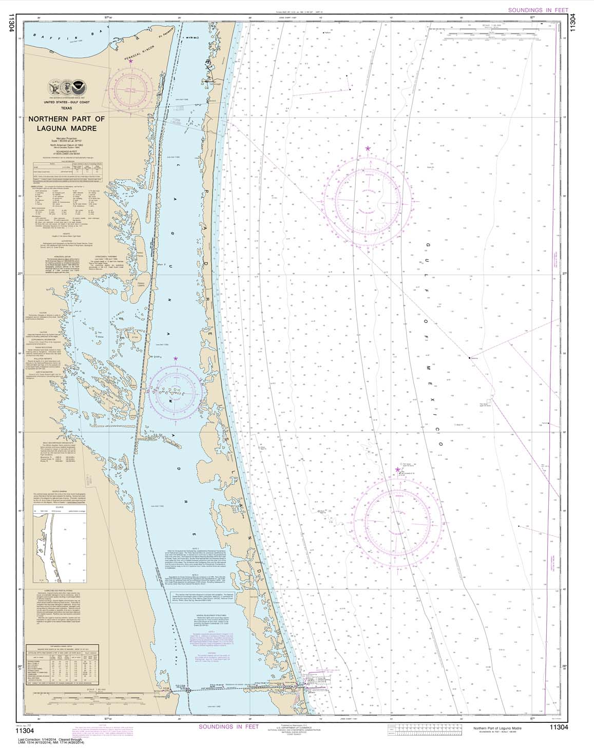 HISTORICAL NOAA Chart 11304: NORTHERN PART OF LAGUNA MADRE