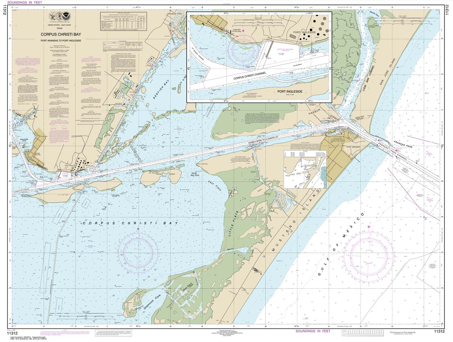 HISTORICAL NOAA Chart 11312: Corpus Christi Bay - Port Aransas to Port Ingleside