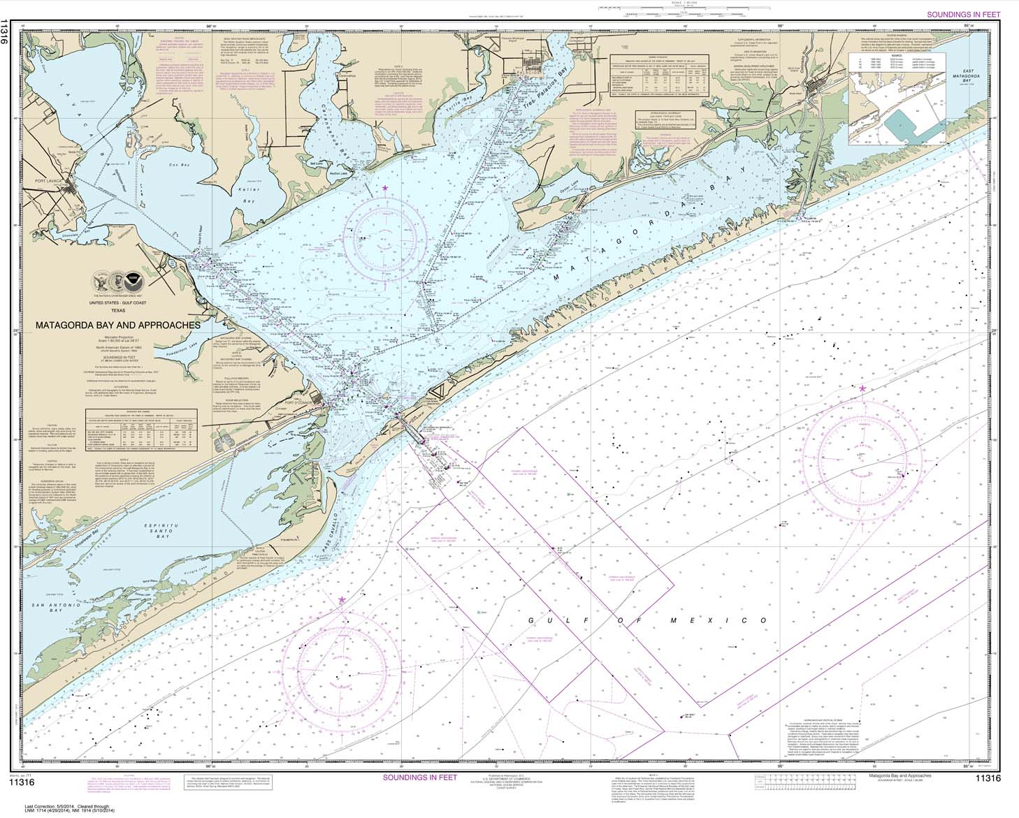 NOAA Chart 11316: Matagorda Bay and approaches