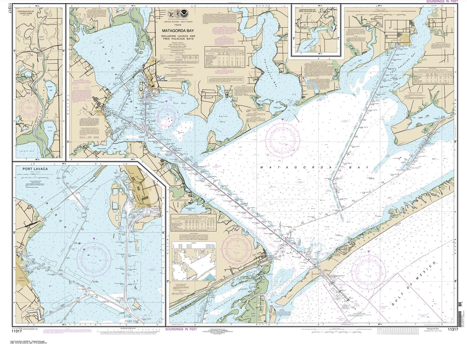 NOAA Chart 11317: Matagorda Bay including Lavaca and Tres Palacios Bays; Port Lavaca; Continuation of Lavaca River; Continuation of Tres Palacios Bay