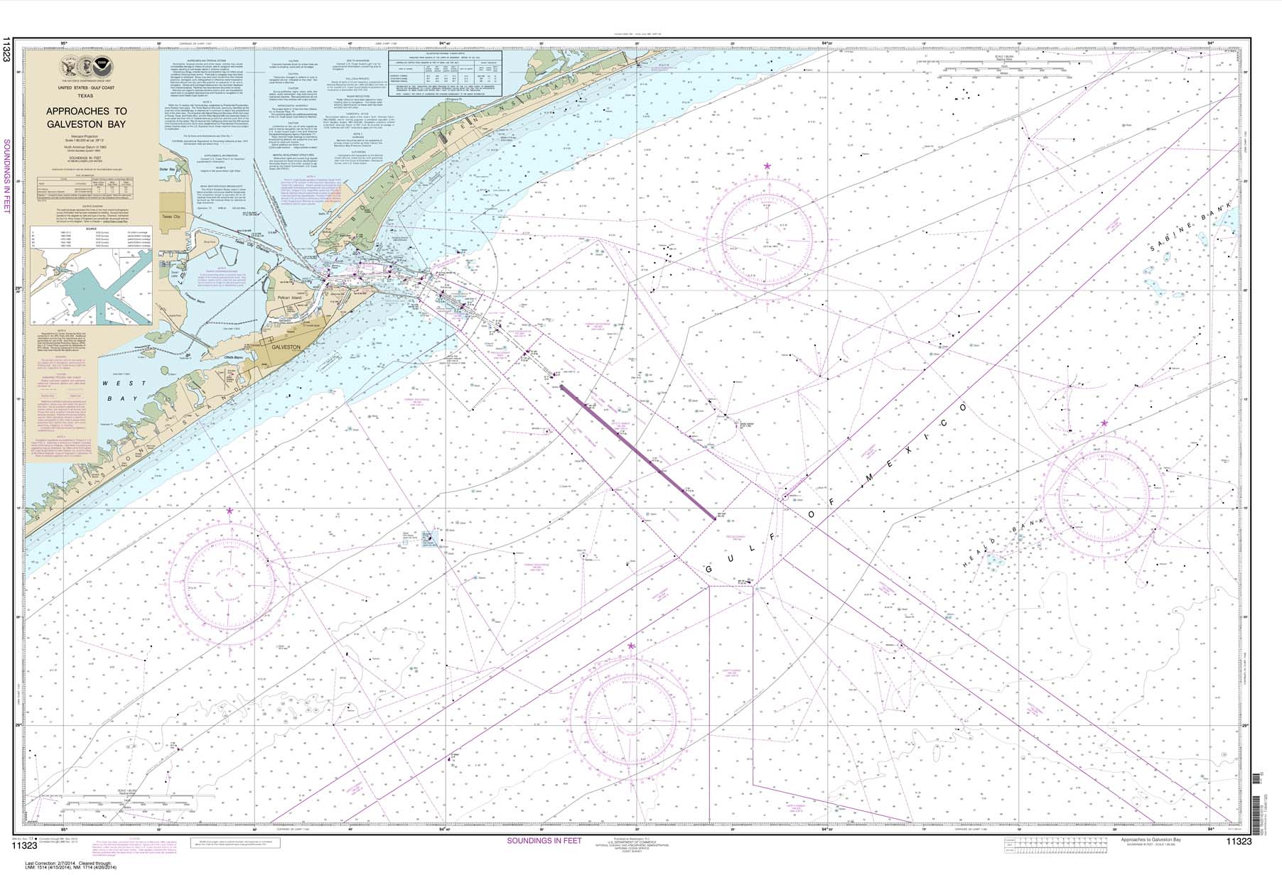 NOAA Chart 11323: Approaches to Galveston Bay