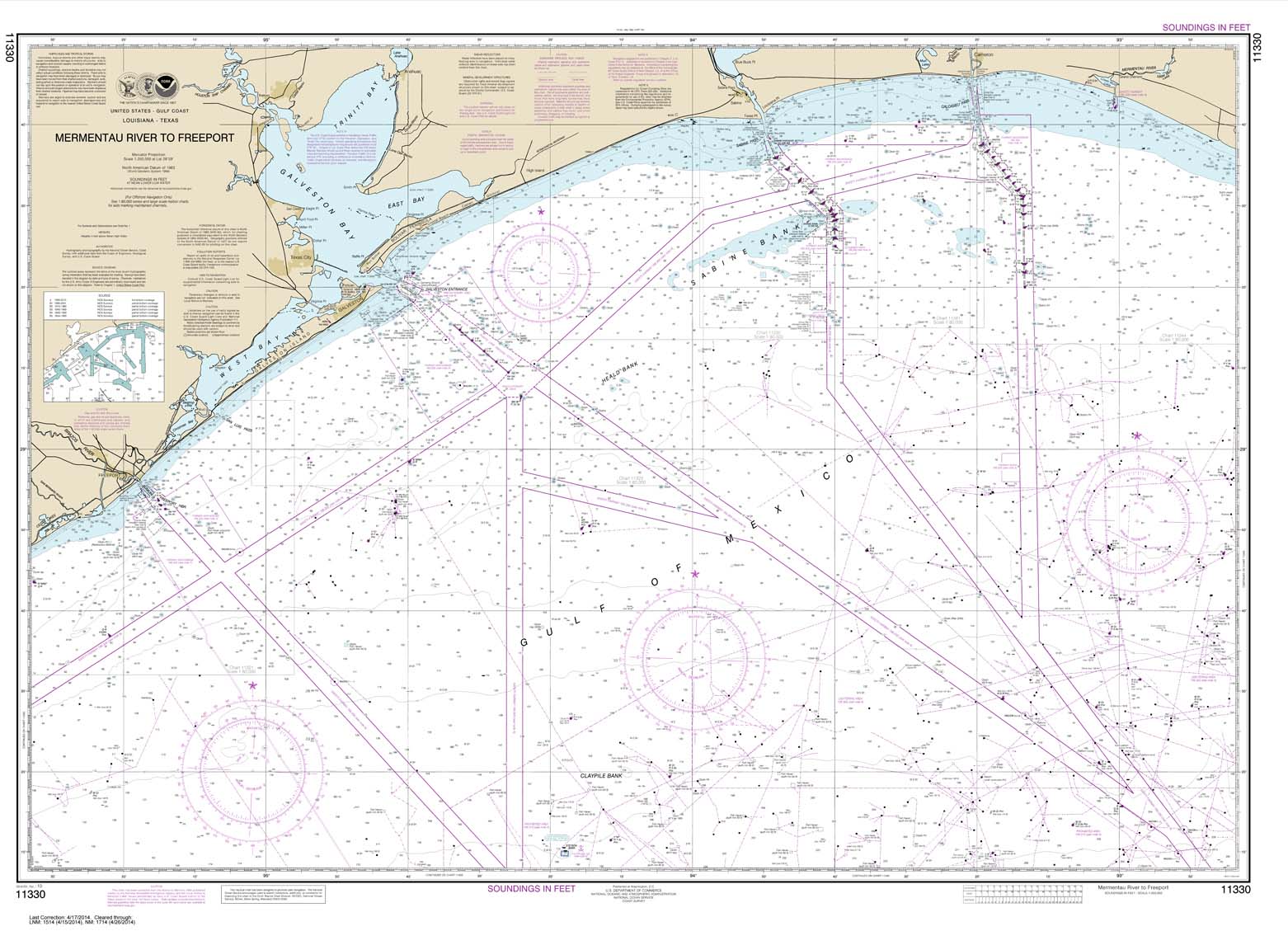 NOAA Chart 11330: Mermentau River to Freeport