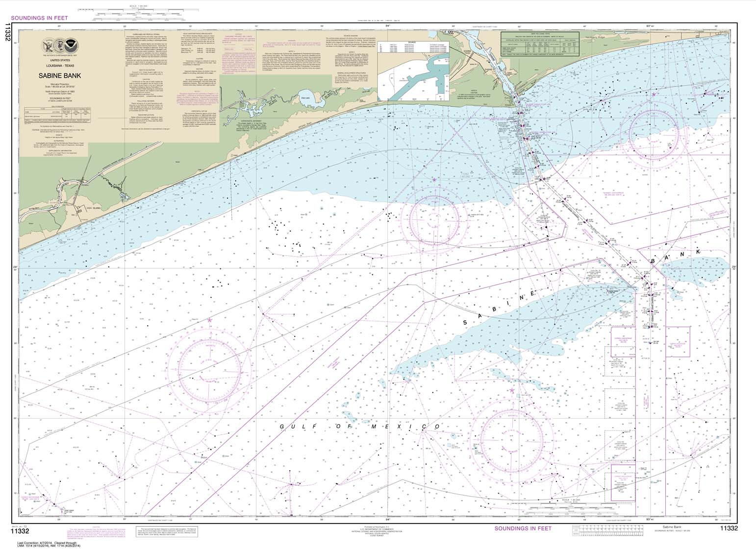 NOAA Chart 11332: Sabine Bank