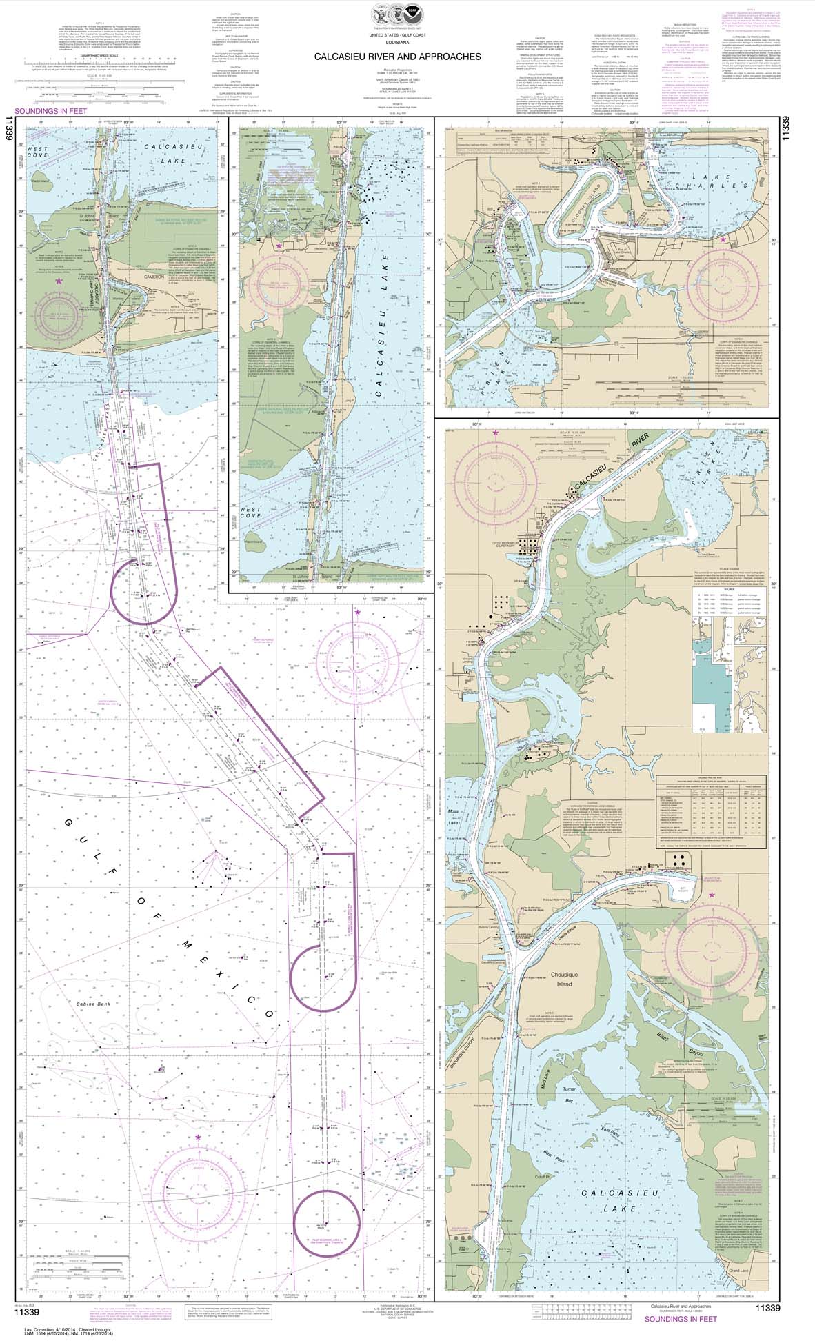 HISTORICAL NOAA Chart 11339: Calcasieu River and Approaches