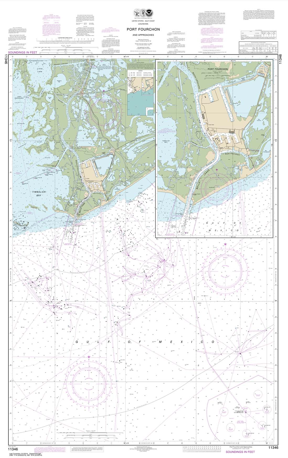 HISTORICAL NOAA Chart 11346: Port Fourchon and Approaches