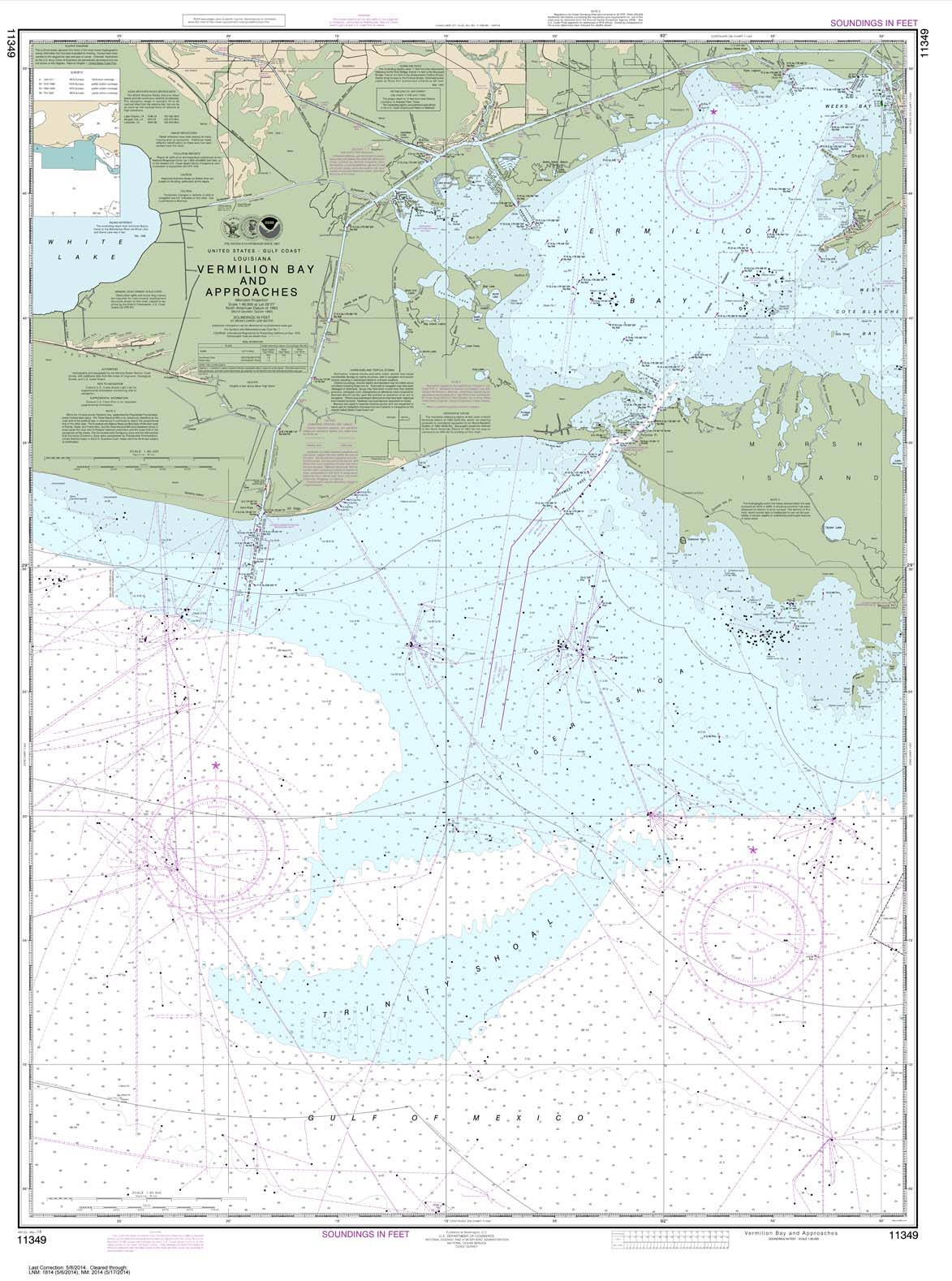 HISTORICAL NOAA Chart 11349: Vermilion Bay and approaches