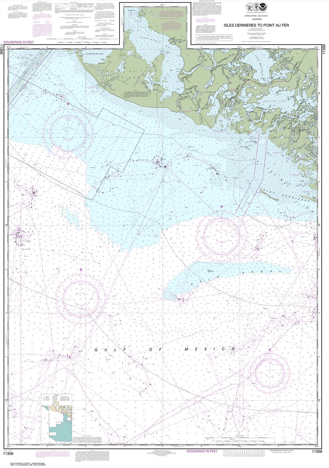 NOAA Chart 11356: Isles Dernieres to Point au Fer
