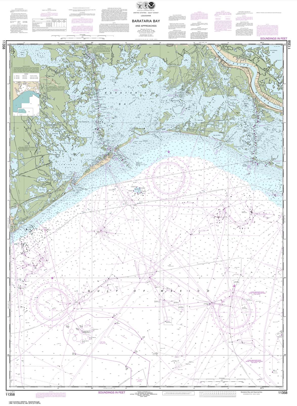 NOAA Chart 11358: Barataria Bay and approaches