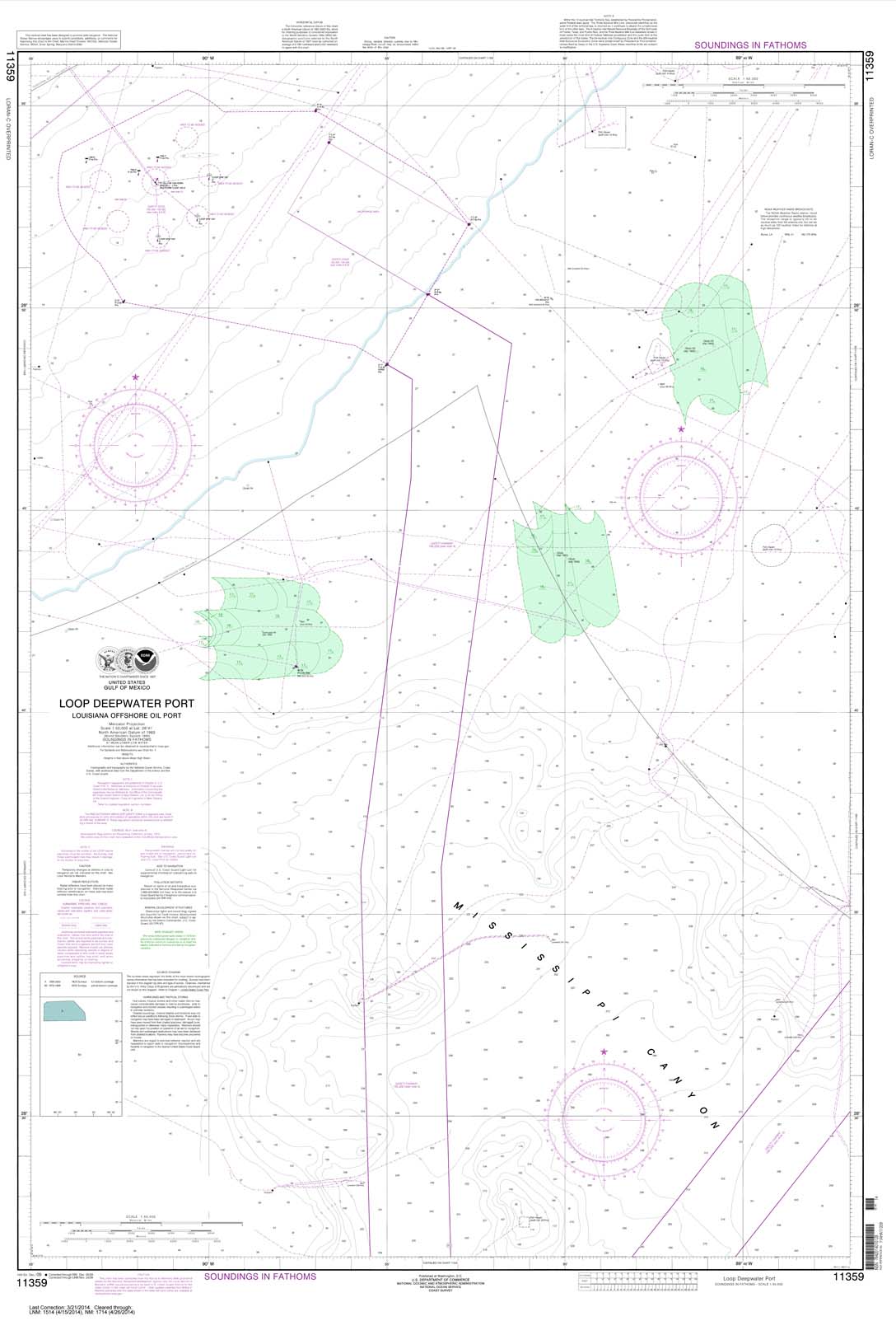 NOAA Chart 11359: Loop Deepwater Port Louisiana Offshore Oil Port