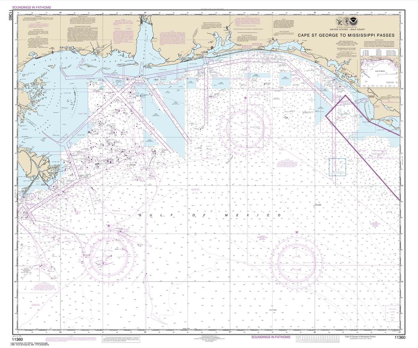 NOAA Chart 11360: Cape St. George to Mississippi Passes