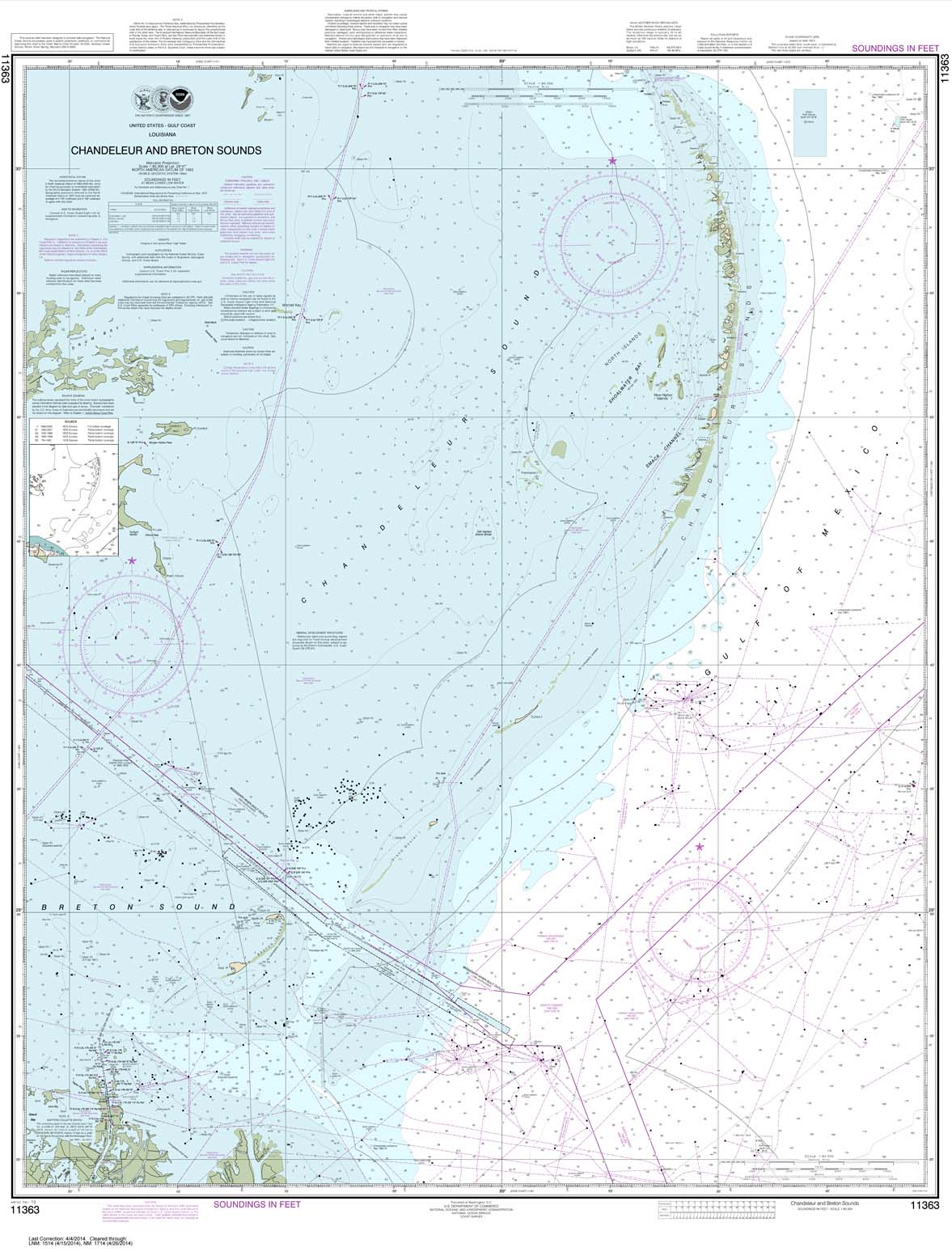 NOAA Chart 11363: Chandeleur and Breton Sounds