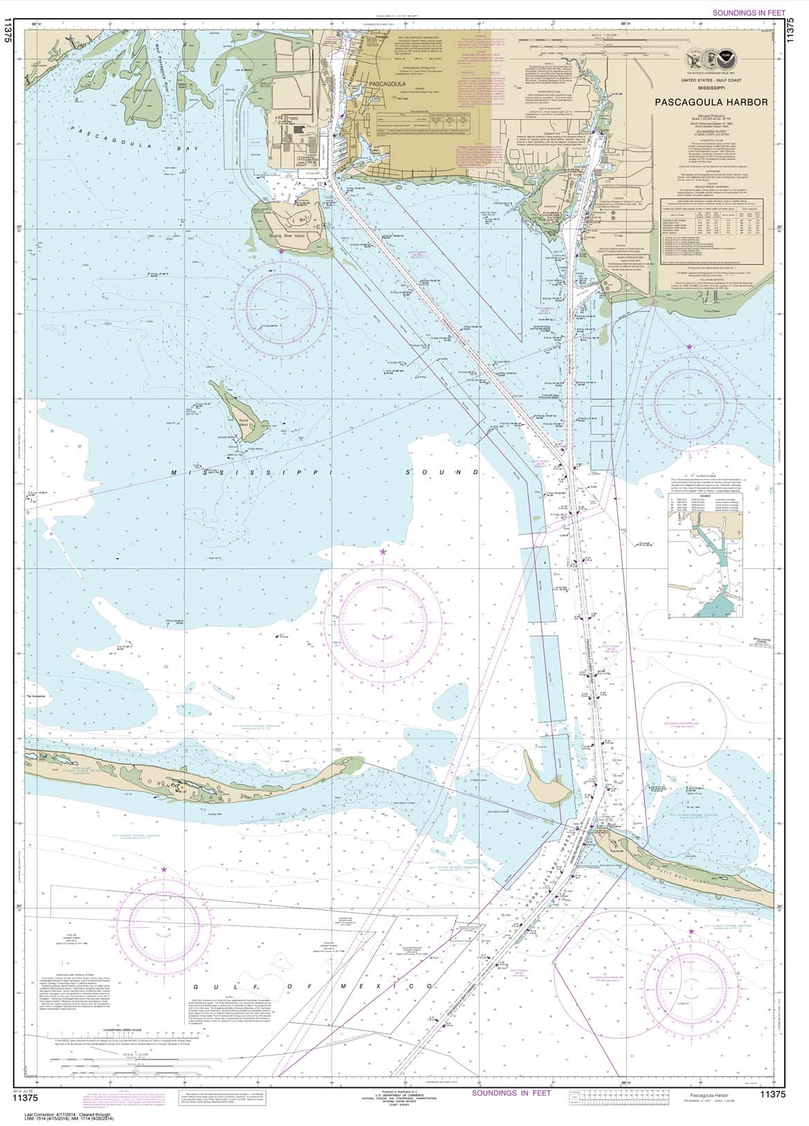HISTORICAL NOAA Chart 11375: Pascagoula Harbor