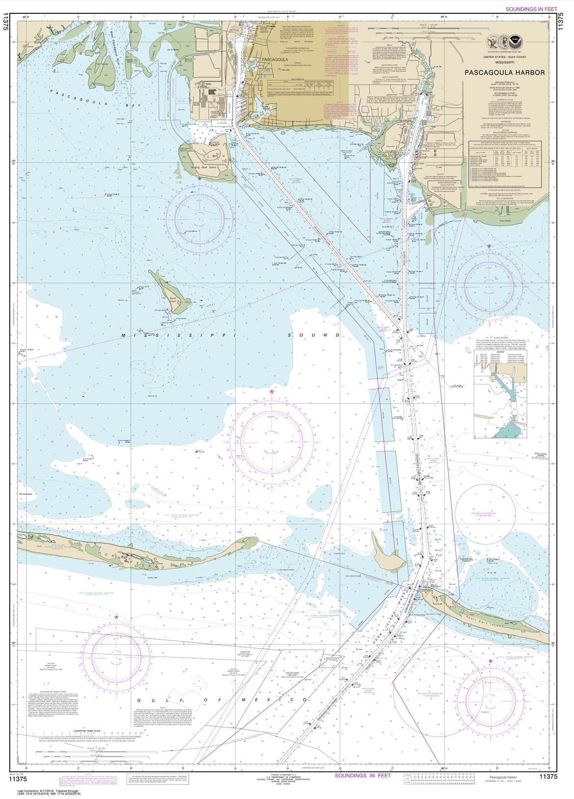 NOAA Chart 11375: Pascagoula Harbor