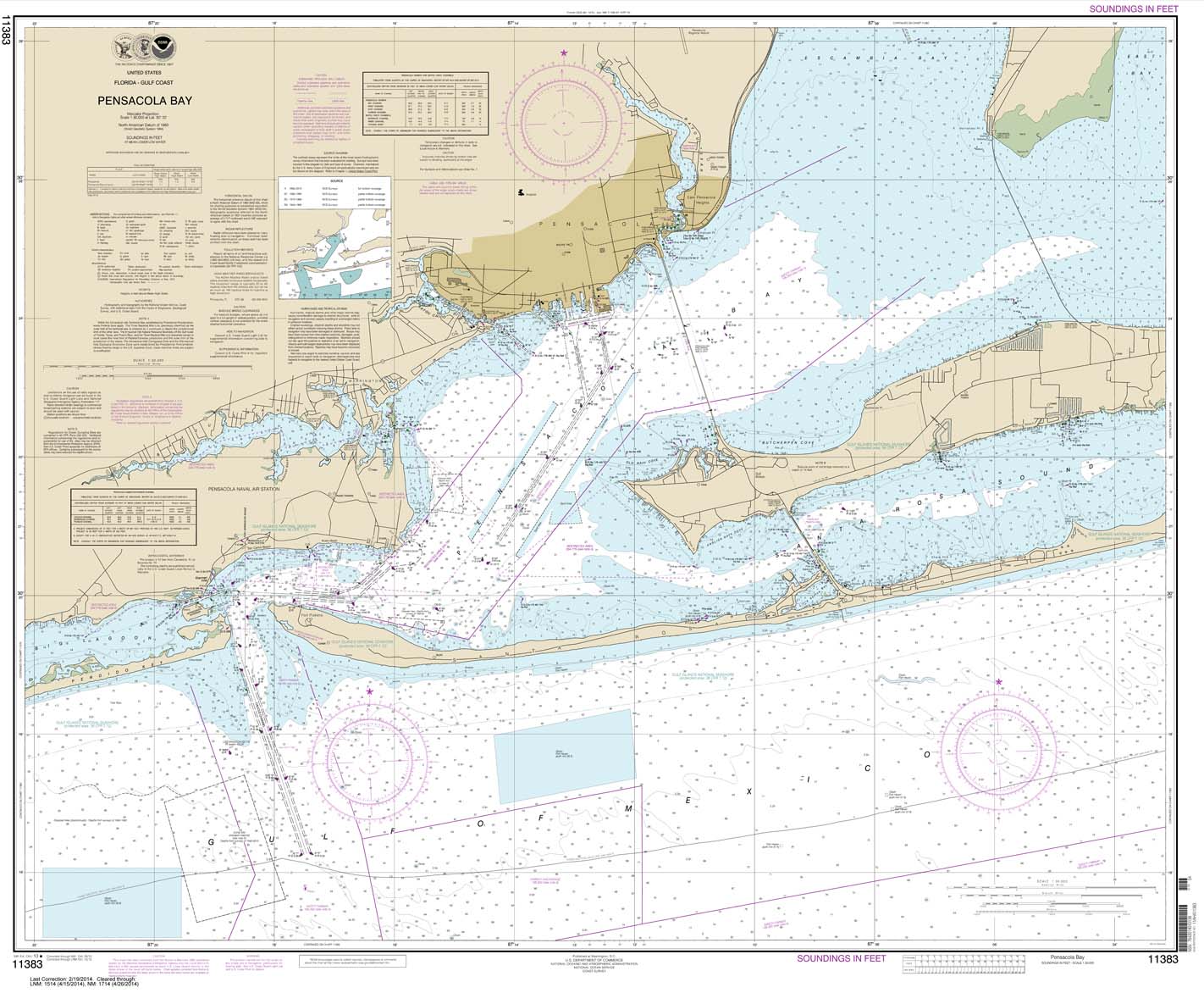 NOAA Chart 11383: Pensacola Bay
