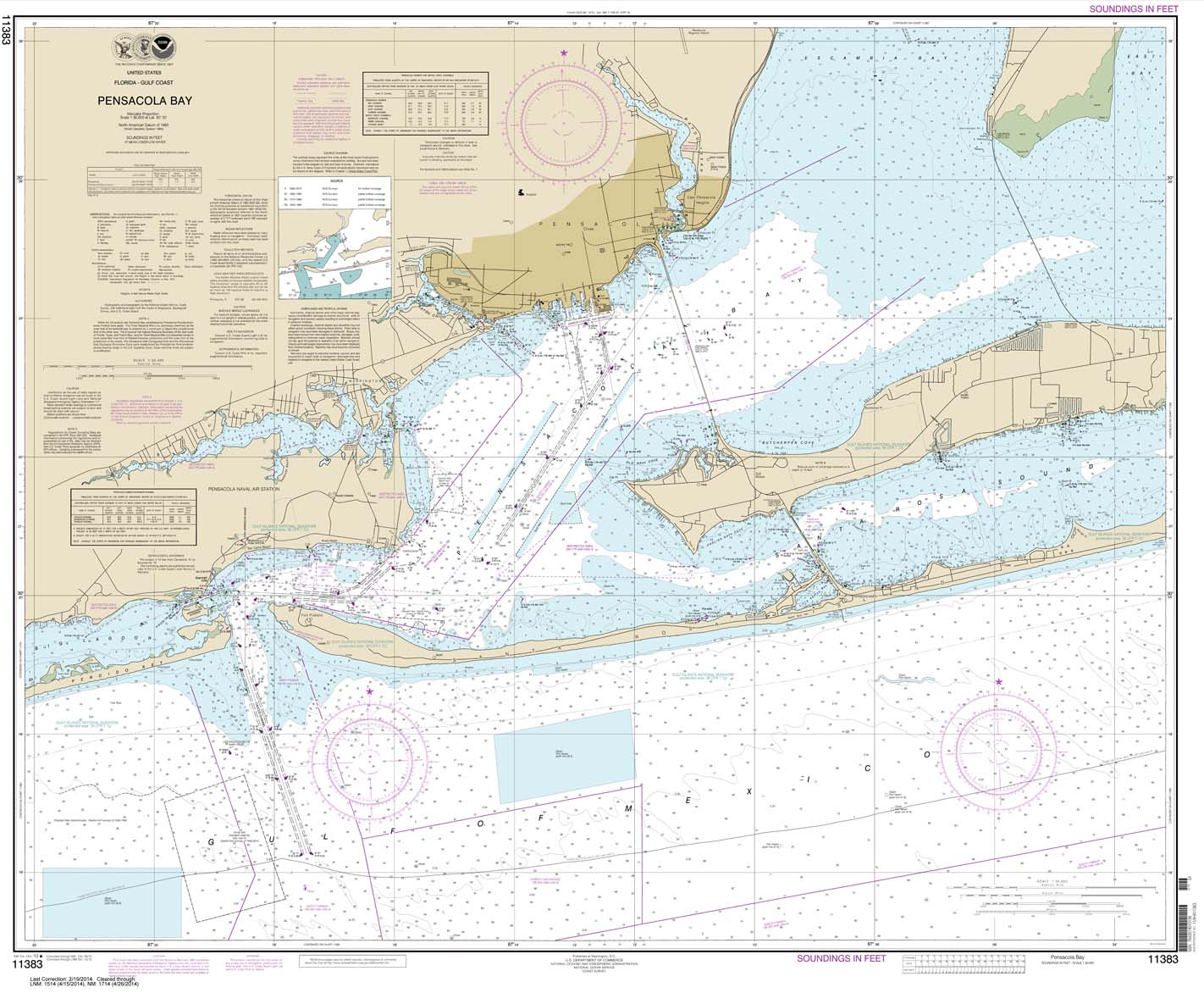 HISTORICAL NOAA Chart 11383: Pensacola Bay