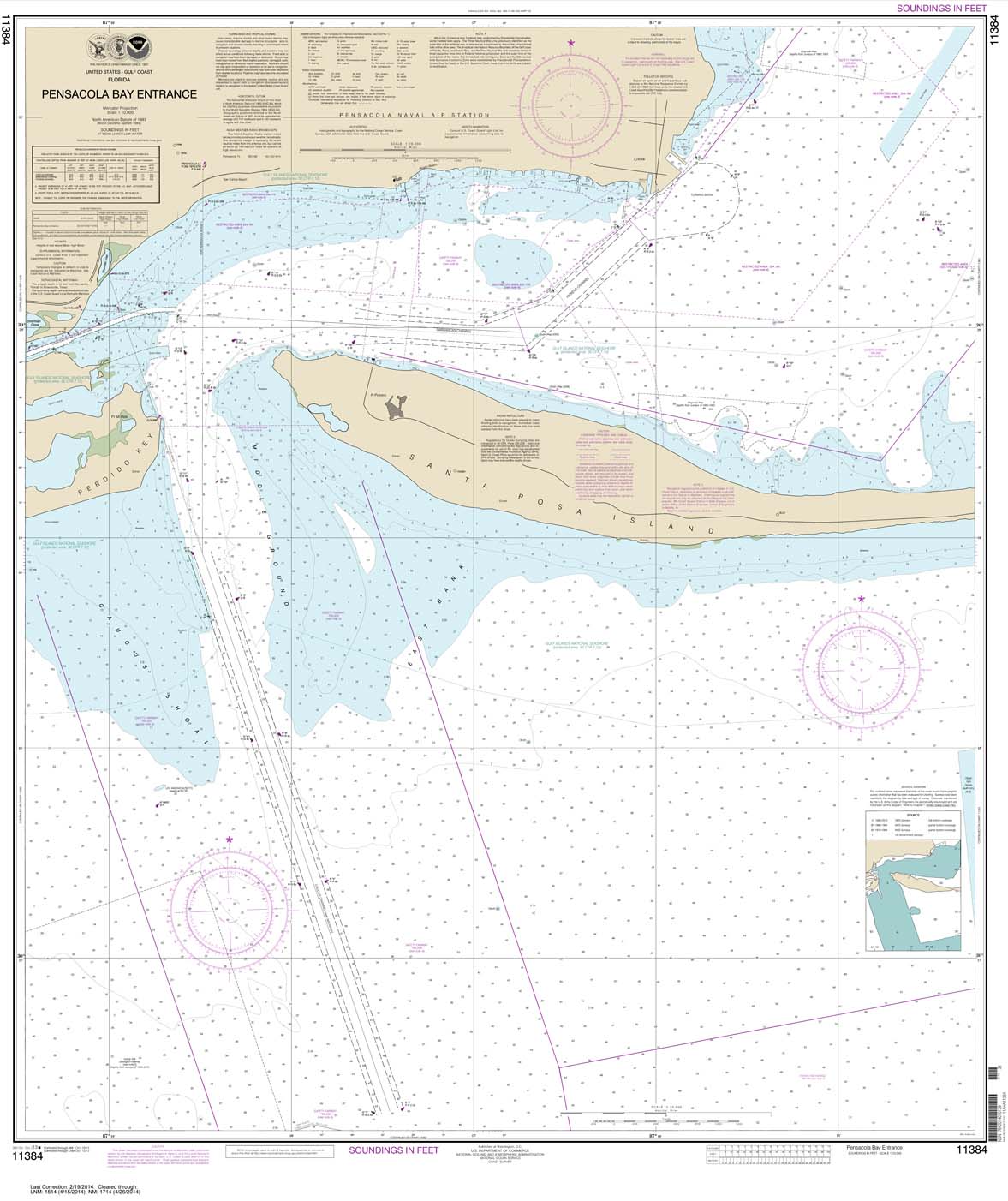 HISTORICAL NOAA Chart 11384: Pensacola Bay Entrance